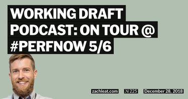 Working Draft Podcast: On Tour @ #perfnow 5/6