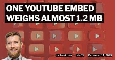 One YouTube Embed weighs almost 1.2 MB