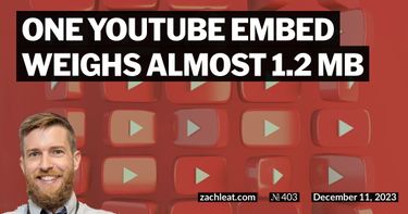 One YouTube Embed weighs almost 1.2 MB