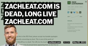 zachleat.com is Dead, Long Live zachleat.com