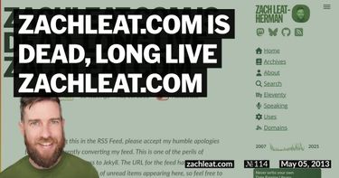 zachleat.com is Dead, Long Live zachleat.com