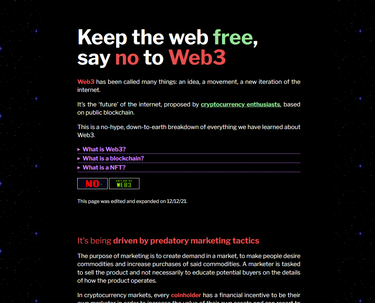 OpenGraph image for yesterweb.org/no-to-web3/index.html